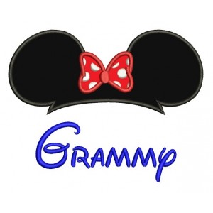 Grammy  Mouse Ears Looks Like Minnie Mouse  Applique Grandma Machine Embroidery Digitized Design Pattern